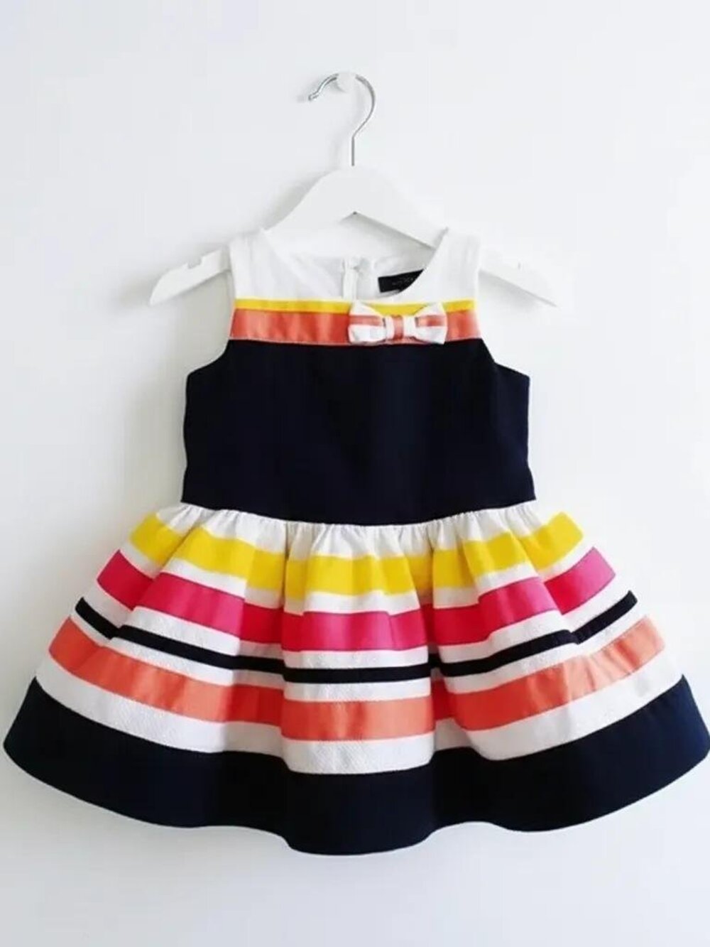Tommy Hilfiger Textured Sleeveless Multi-Colour Stripe Dress size 3-6 Months